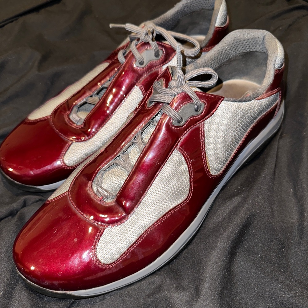 Pre-owned Mens Prada sneakers size 13.5 Maroon color